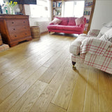 Worn edge mixed width flooring