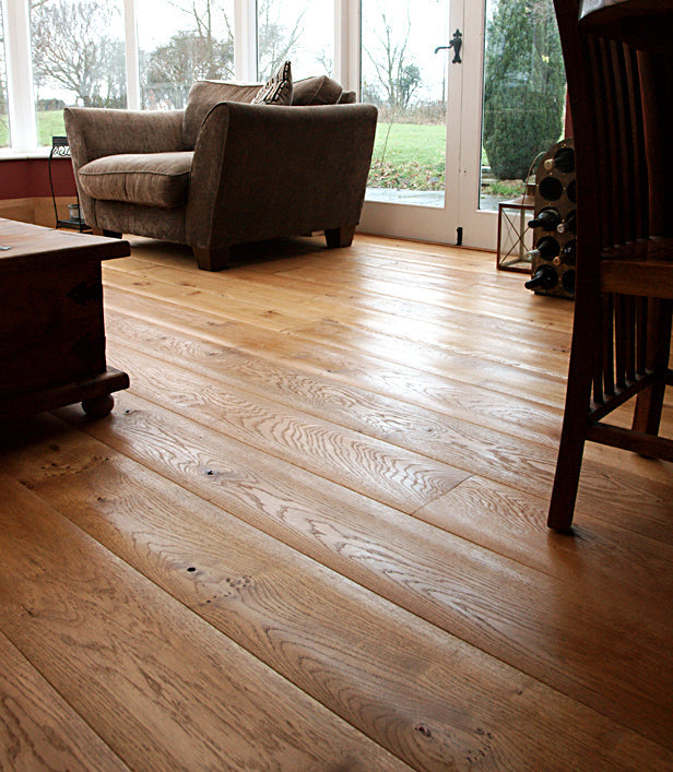 Worn look solid oak flooring